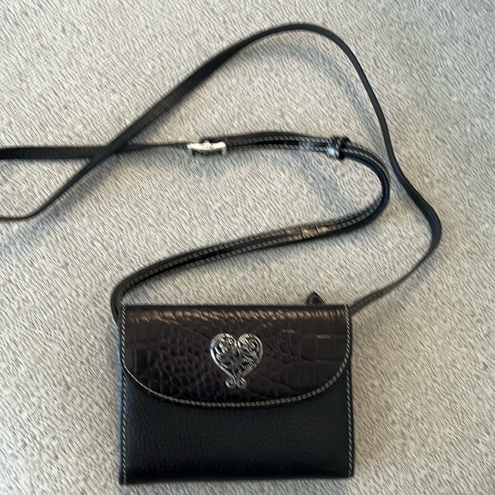 Brighton Black Leather Wallet on a String